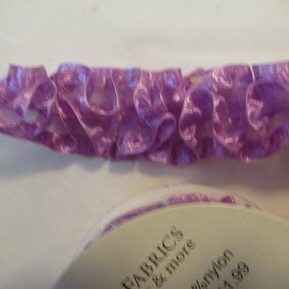 HANCOCK 2-layer gathered ribbon purple 3yds - Picture 3 of 3
